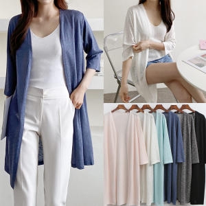 새로본 여름롱가디건 908번 가디건7부 기본 여성 여자미시_이미지