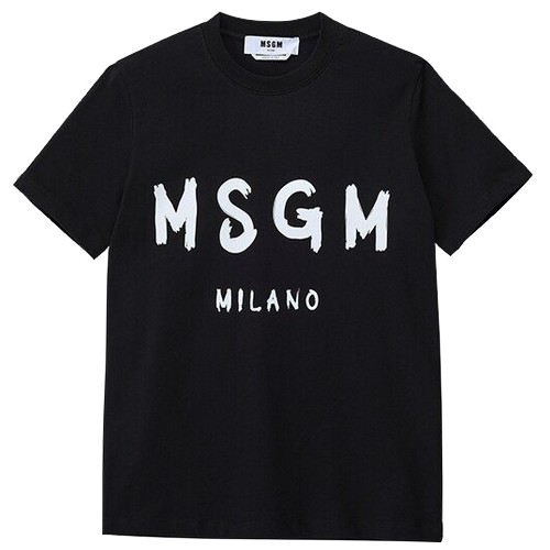 MSGM 브러시드 로고 반팔티 2000MDM510 200002 (99, 블랙)_이미지