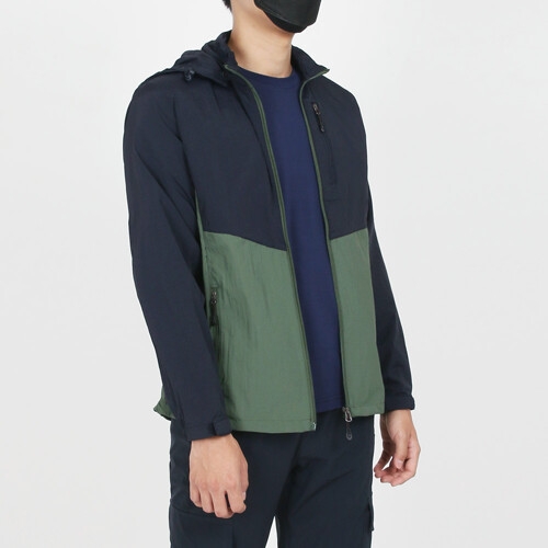 파파브로 남자 봄 여름 가벼운 후드 하이넥 바람막이 HS-JUS-WF29-네이비