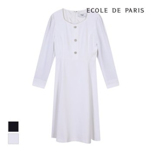 에꼴드파리 스퀘어넥 벨티드 원피스_CB28WOA015A