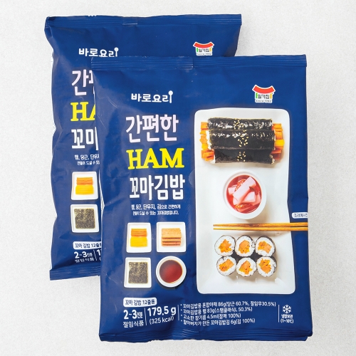 일미농수산 일가집 바로요리 스팸 꼬마김밥 179.5g 2개_이미지