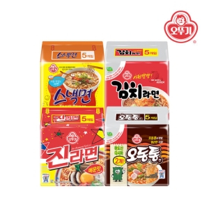 오뚜기 진라면매운맛5개 + 오동통면5개 + 스낵면5개 + 김치라면5개_이미지
