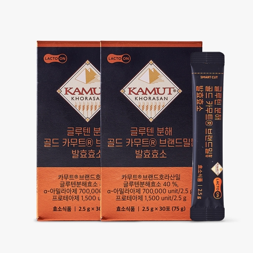 서울약사신협 락토온 글루텐 분해 골드 카무트 브랜드밀 발효효소 2.5g 30포 (2개)_이미지