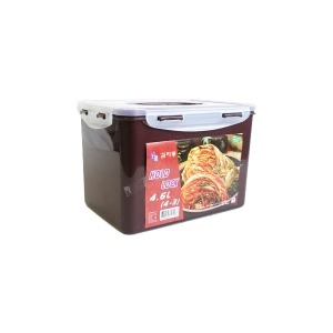 미화플라스틱 홀드락 공기2중차단 누름 핸디형 진공김치통 4.6L (1개)