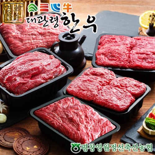 평창영월정선축협 대관령한우 1등급이상 프리미엄 5호 3kg (1개)_이미지