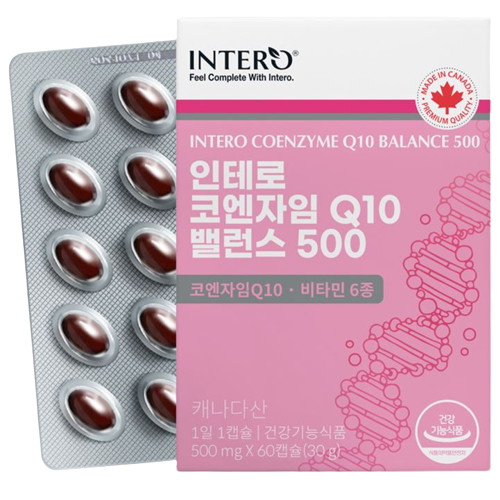 내츄럴라이프뉴트리션 인테로 코엔자임 Q10 밸런스500 60캡슐 (6개)_이미지
