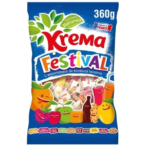 프랑스 Krema 크레마 10종 페스티발 카라멜 츄 구미 츄잉 캔디 360g 2팩_이미지