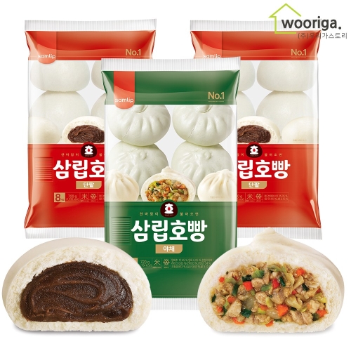 우리가스토리 대용량 냉동삼립 야채호빵 16입+팥호빵 8입 1개