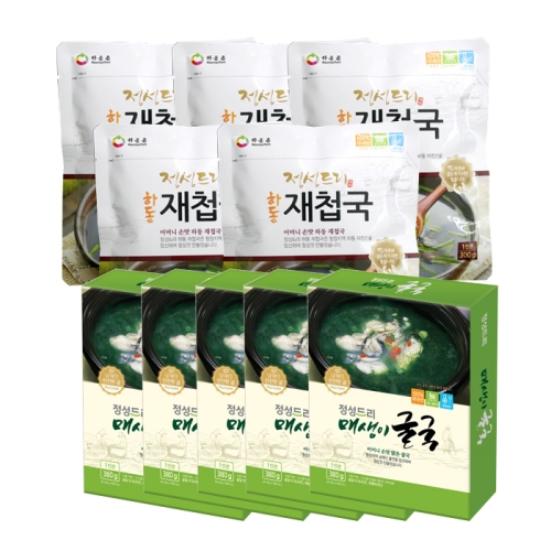 하동 재첩국320g x 5팩 + 매생이 굴국350g x 5팩