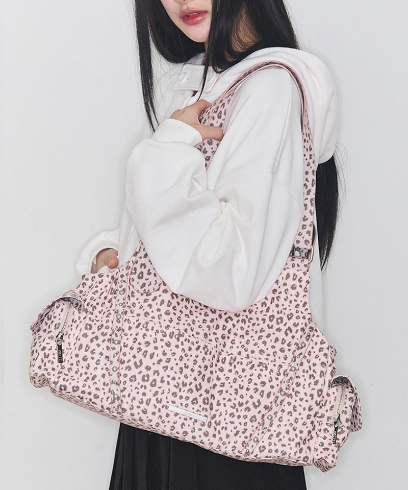 일리고 ILLIGO 루프 더블 포켓 숄더 백 핑크 레오파드 26CPBAG03PLP 126717
