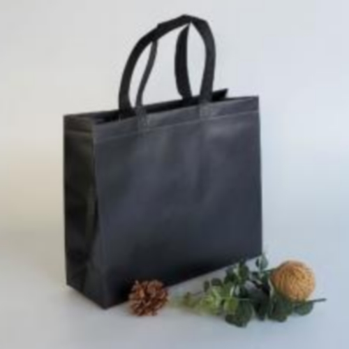[불명] 부직포 가방 튼튼 쇼핑백 BLACK SOLID 소 32x28cm