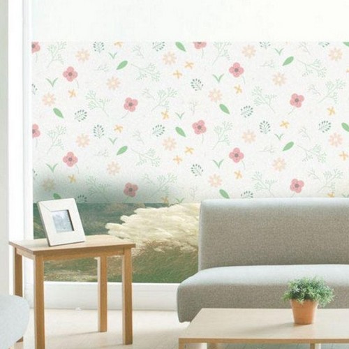 꾸밈 무점착 글라스 시트지 심플꽃패턴01 pa962m (1장, 100cm x 1m)
