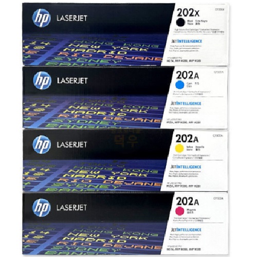 HP 정품 202X/202A (CF500X, CF501A, CF502A, CF503A) 4색 세트