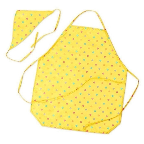 키즈맘아트 어린이 앞치마 두건 세트 디오메 레인보우 도트 47332129_이미지