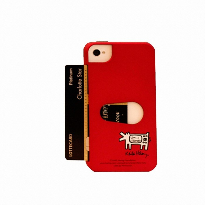아이커버 keith haring IDin Case - RED (아이폰4/4S)_이미지