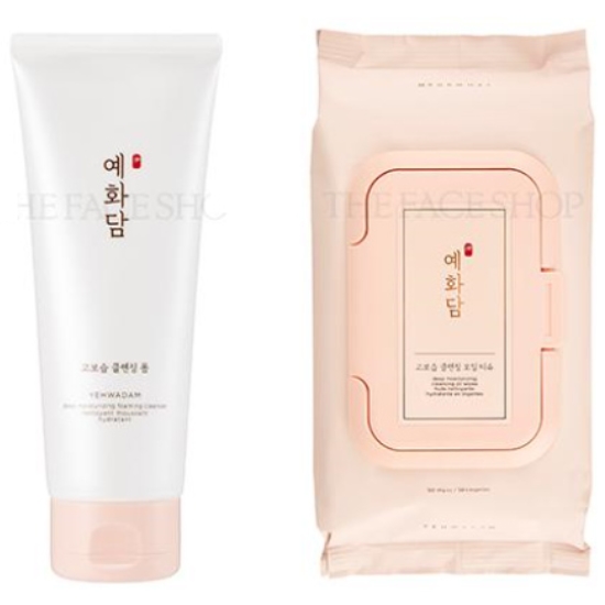 LG생활건강 더페이스샵 예화담 고보습 클렌징폼+티슈 2종 세트