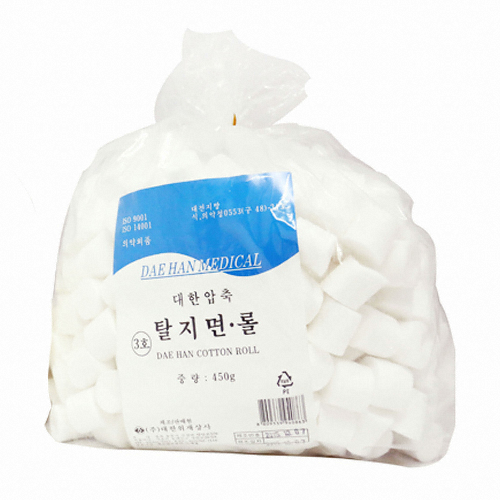 대한위재 대한압축 탈지면/롤 코튼볼 (필터형) 3호 450g (1개)_이미지