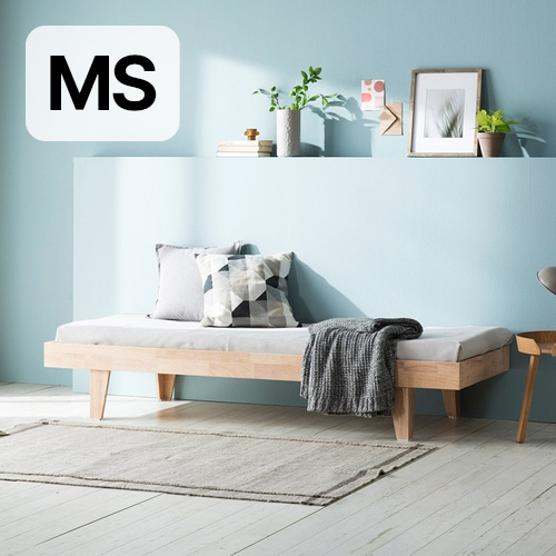 장인가구 스쿠너 심플형 데이베드 원목 침대 MS (미니독립스프링)_이미지