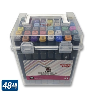 트윈 마카 48색 투명 PP 케이스 드로잉 마카펜 색칠 터치필 디자인 전문가용 마커