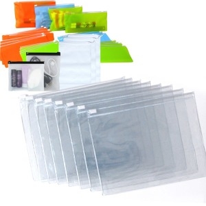 PVC 투명지퍼백10장 20x15cm 고주파 슬라이드