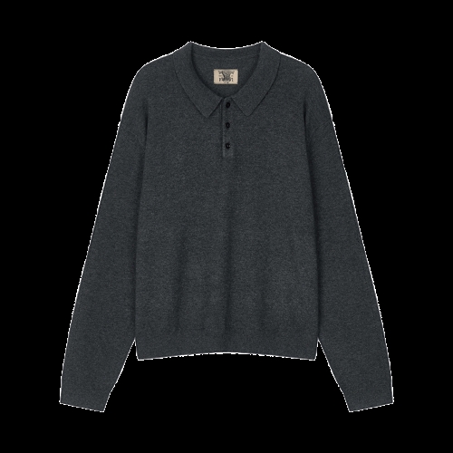 에센셜 Noun Essential Collar Knit Charcoal 노운 카라 니트 차콜 893081_이미지