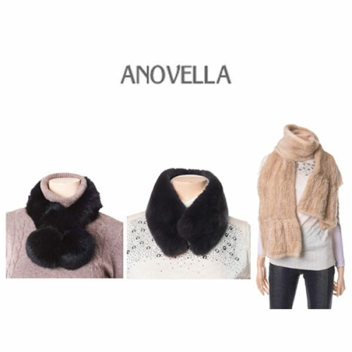 아노벨라 토끼털 방울머플러 3컬러 6456_이미지