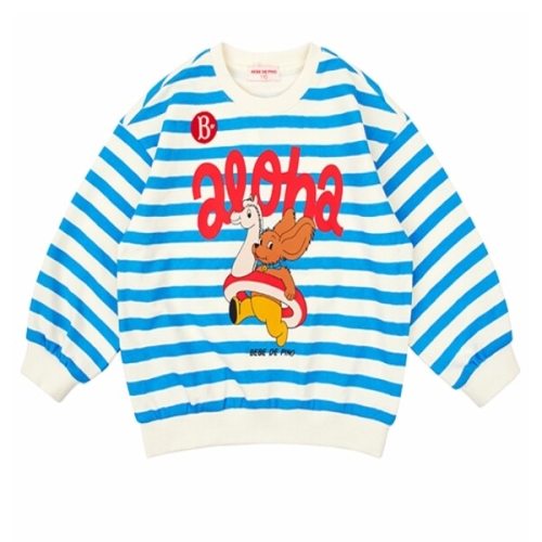 BP51MR336_알로하 퍼피 스트라이프 스웨트셔츠