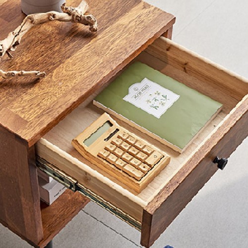 퍼스웰 펜토스 멀바우 원목 2단 협탁 450_이미지