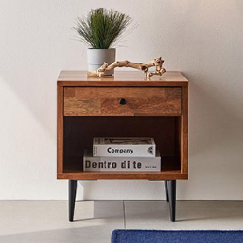 퍼스웰 펜토스 멀바우 원목 2단 협탁 450_이미지