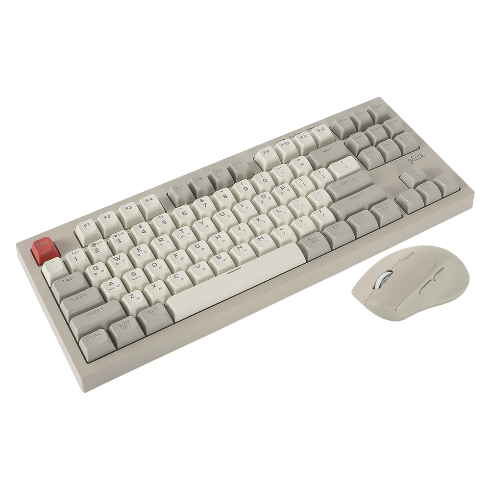 지클릭커 OFFICEPRO WMK50 사일런스 M 87 무선 키보드 마우스 세트 (Retro Cappuccino)_이미지