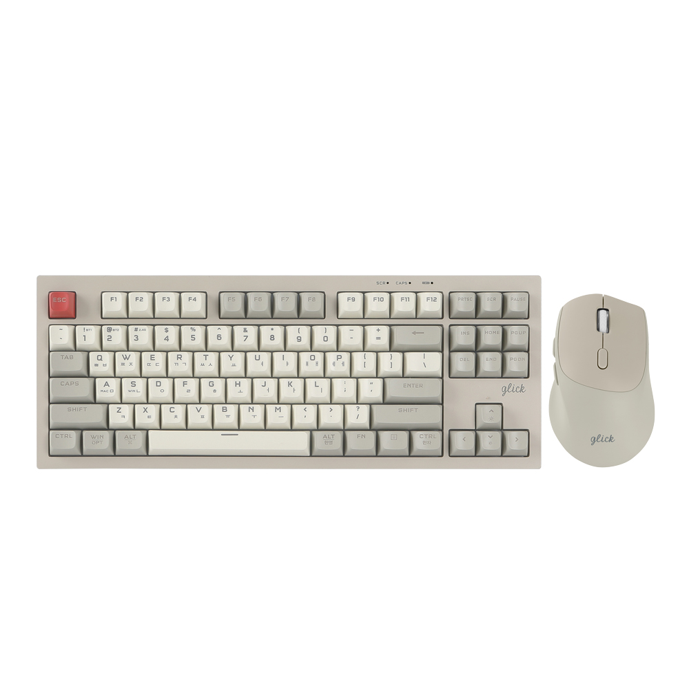 지클릭커 OFFICEPRO WMK50 사일런스 M 87 무선 키보드 마우스 세트 (Retro Cappuccino)
