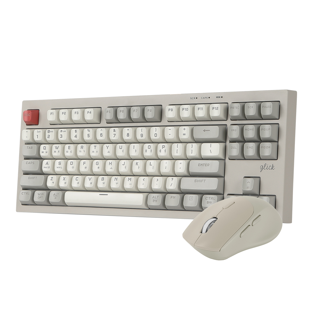 지클릭커 OFFICEPRO WMK50 사일런스 M 87 무선 키보드 마우스 세트 (Retro Cappuccino)_이미지