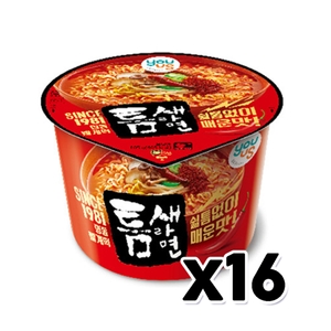 유어스 틈새라면 매운맛 큰컵 105g (16개)