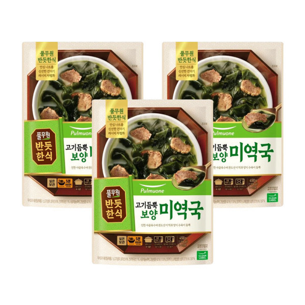 풀무원 반듯한식 고기듬뿍 보양 미역국 450g (3개)_이미지