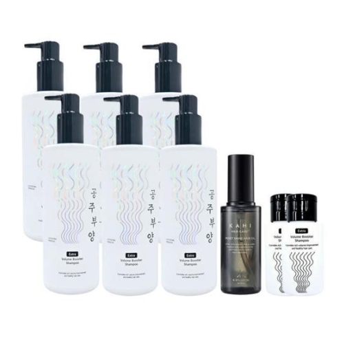  가히 공주부양 엑스트라 볼륨 부스터 샴푸 500ml 6개+50ml 2개+헤어오일 56ml 9종세트