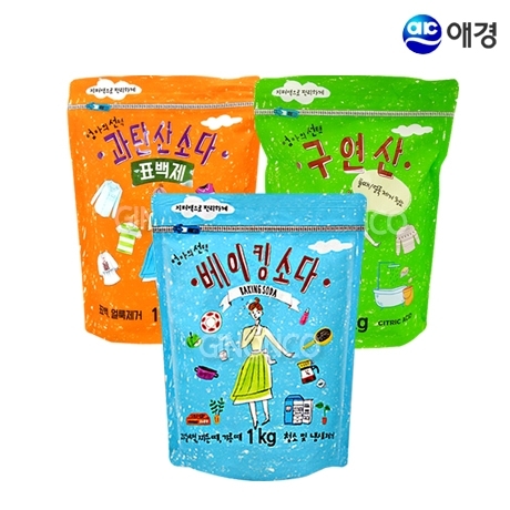 애경 엄마의선택 과탄산소다/구연산/베이킹소다 3종 종합전
