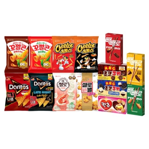 롯데제과 꼬깔콘 군옥수수 67g 6개 + 칸쵸 54g 2개 + ABC 초코쿠키 50g 2개_이미지