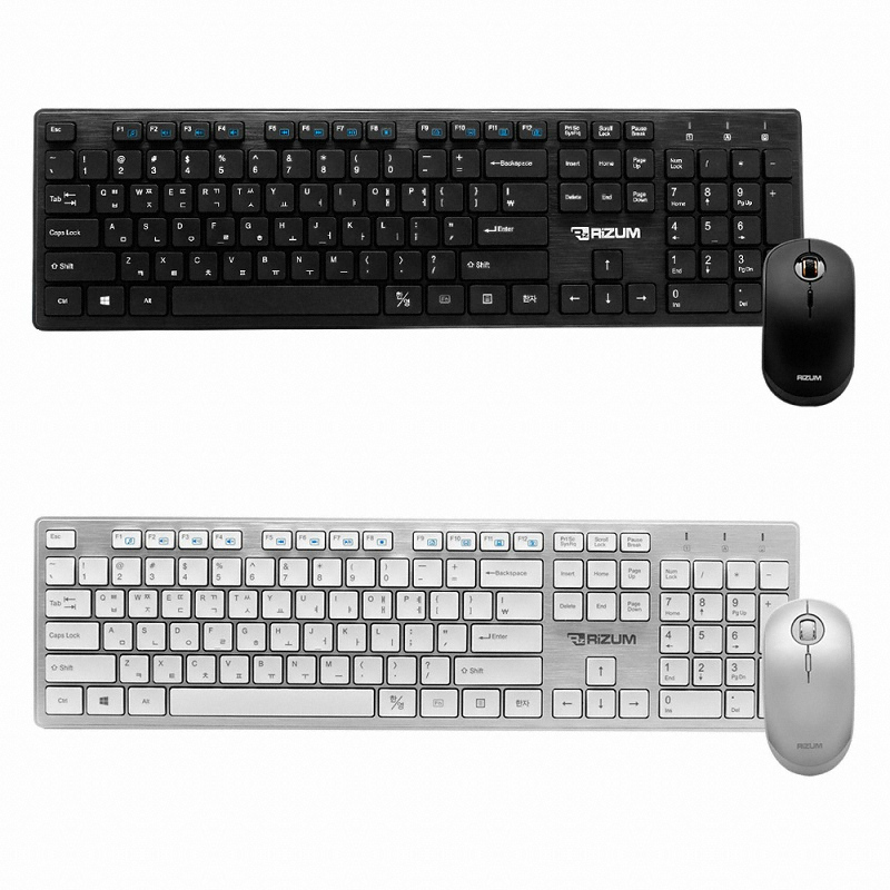 RIZUM M10 무선 키보드 무소음 마우스 세트 (블랙)_이미지