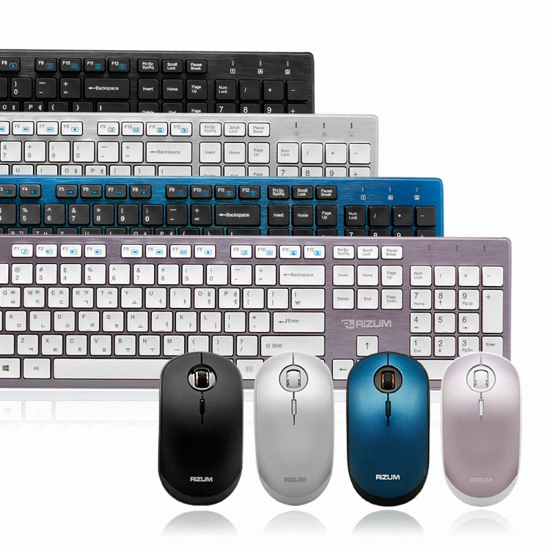 RIZUM M10 무선 키보드 무소음 마우스 세트 (블랙)_이미지