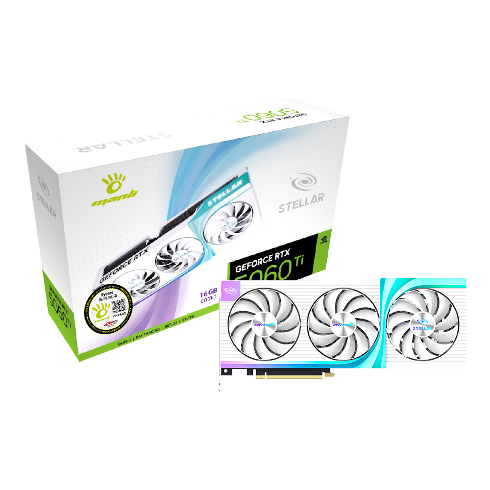 MANLI 지포스 RTX 5060 Ti Stellar OC D7 16GB 대원씨티에스
