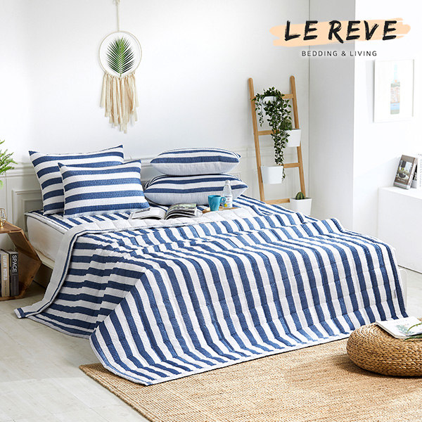 르헤브 어닝스트라이프 시어서커 누비이불 베개세트 (퀸 Q)