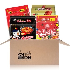 농심외 진라면매운맛5개 + 열라면5개 + 불닭볶음면5개 + 짜파게티5개_이미지