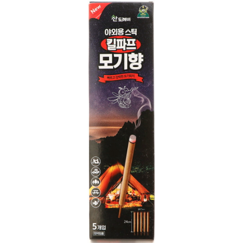 산도깨비 킬파프 야외용 스틱 모기향 5개입 (12개)_이미지