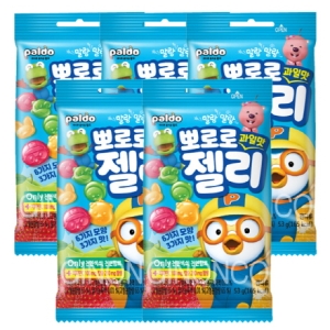 팔도 뽀로로 과일맛 젤리 (딸기,사과,오렌지맛) 53g (5개)_이미지