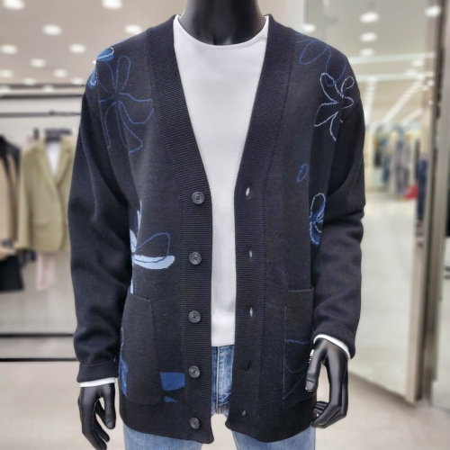 블랙 울 블렌드 플라워 자수 니트 가디건 JM WSY1 WA57A_JK 전주김제점