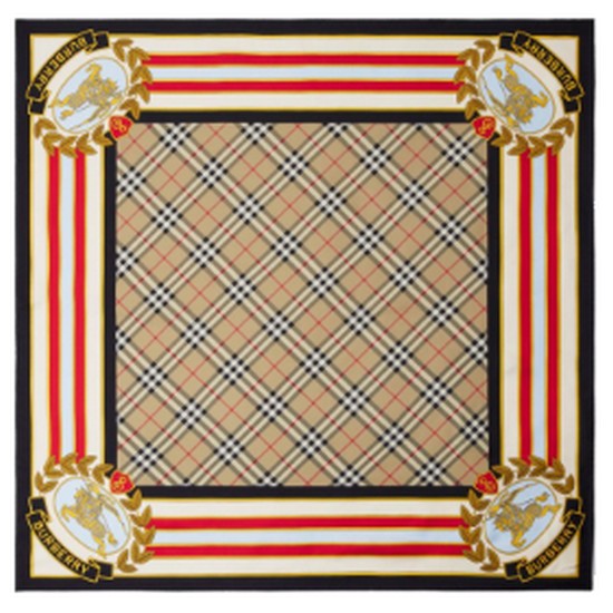 버버리 몽타주 프린트 실크 스퀘어 스카프 8067931