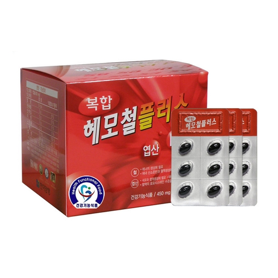 한미양행 복합헤모철플러스 450mg 120캡슐이미지입니다. 누르면 해당 게시물로 새창이동합니다.