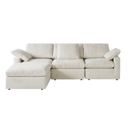 까사미아  캄포플러스 슬림 패브릭 소파 4인용 (스툴포함)