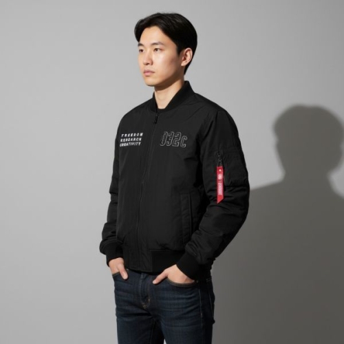  032C U 나이트호크스 봄버 서울 블랙 NIGHTHAWKS BOMBER SEOUL JACKET BLACK 271844