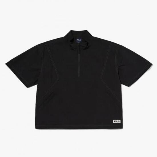 휠라 냉감 에센셜 반팔 우븐 아노락 FS2JKG2105X_BLK
